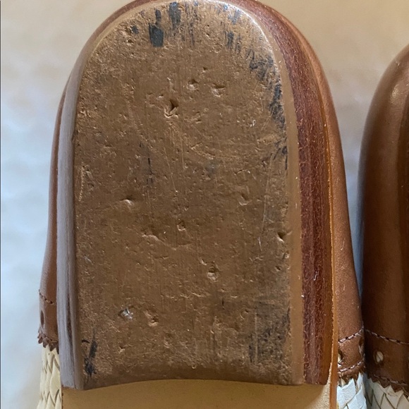 Etienne Aigner Brown and Cream Woven Tassel Loafers - Picture 6 of 12